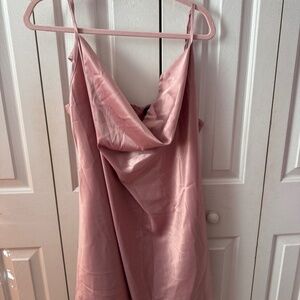 Elegant Pink Satin Slip Dress